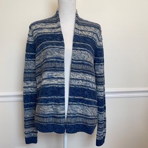Chaps Blue Open Front Cardigan Wrap Sweater Petite Large